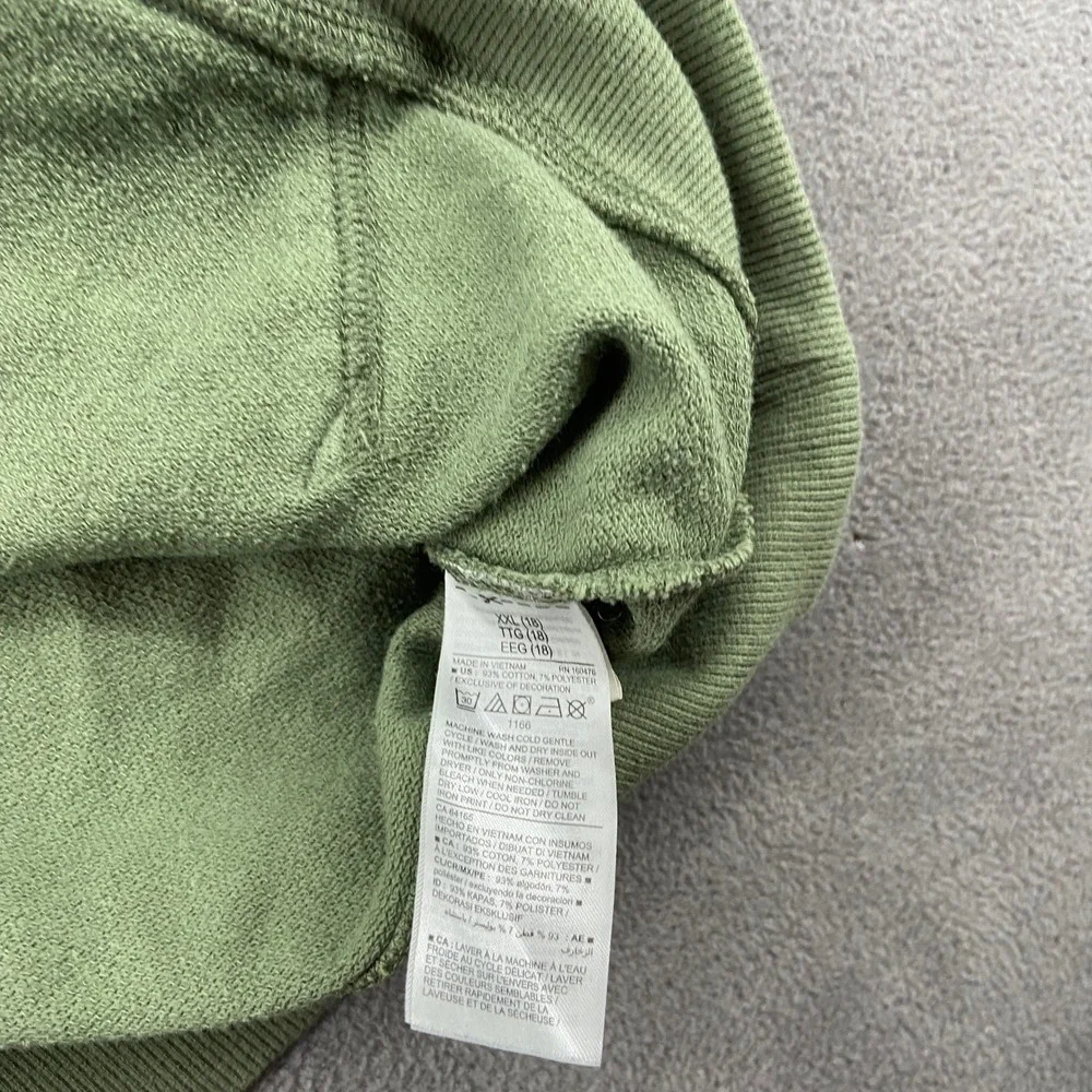 Old Navy PopSugar Bart Simpson Hoodie Kids XXL 18 Green‎ Sweatshirt Chenille